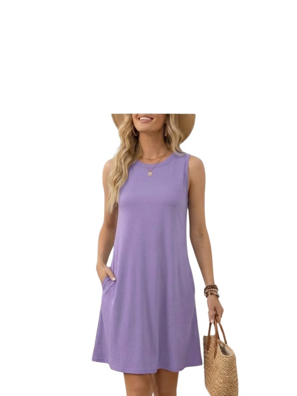 Sleeveless Lavender Swing Dress
